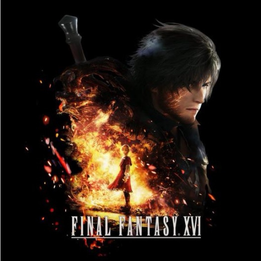 Final Fantasy XVI Flames Black Graphic Tee